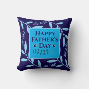 Elegantes Navy-Blau-Botanik-Dad Kissen