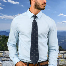 Elegantes Navy Blau Graues Monogramm Personalisier
