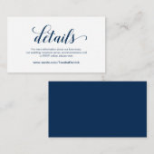 Elegantes Navy Blau, Hochzeitdetails, Online-UAWG Begleitkarte (Vorne/Hinten)