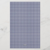 Elegantes Navy Blau Houndstooth Monogramm Briefpapier (Rückseite)