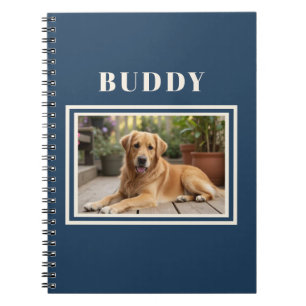 Elegantes Navy Blau Hund Haustier Foto Notizblock