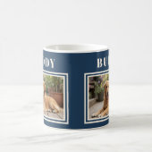 Elegantes Navy-Blau-Hunde-Foto Kaffeetasse (Mittel)