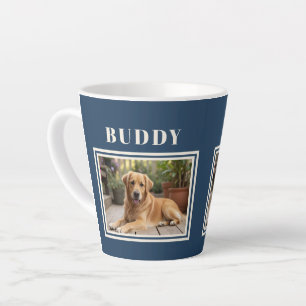 Elegantes Navy-Blau-Hunde-Foto  Milchtasse