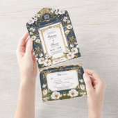 Elegantes Navy Blau in einer Hochzeit Einladung (Abreißen)