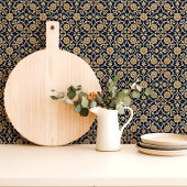 Elegantes Navy Blau und Elfenbein Gänseblümchen Fliese