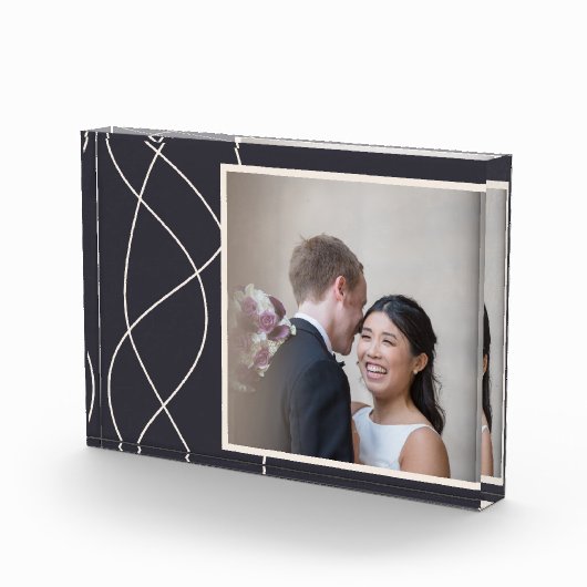 Elegantes Navy Blauer individuelles Foto (Rechts)