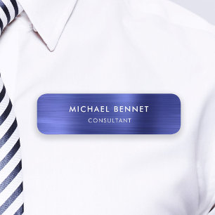 Elegantes Navy Blaues Professionelles Geschäft Namensschild