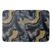 Elegantes Navy Blue and Gold Glitzer Agate Pattern Badematte (Vorderseite)