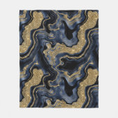 Elegantes Navy Blue and Gold Glitzer Agate Pattern Fleecedecke (Vorderseite)