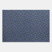 Elegantes Navy Blue and Gold Muster Geschenkpapier Set (Vorderseite 3)