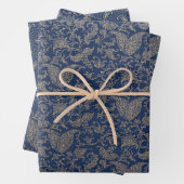 Elegantes Navy Blue and Gold Muster Geschenkpapier Set (Beispiel)
