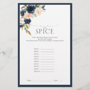 Elegantes Navy Blue Blush Pink Brautparty Game