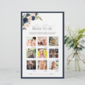 Elegantes Navy Blue Blush Pink Brautparty Game (Stehend Vorderseite)