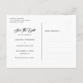 Elegantes Navy Blue Burgundy Blush Wedding Foto Ankündigungspostkarte (Rückseite)