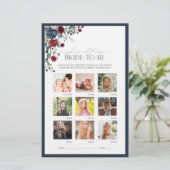 Elegantes Navy Blue Burgundy Brautparty Game (Stehend Vorderseite)