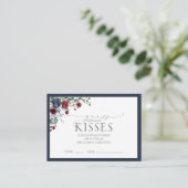 Elegantes Navy Blue Burgundy Brautparty Game Begleitkarte (Stehend Vorderseite)