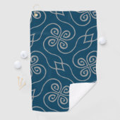 Elegantes Navy Blue Celtic Clover Muster Golfhandtuch (Insitu)