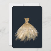 Elegantes Navy Blue Flowers Brautparty Einladung (Rückseite)