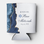 Elegantes Navy Blue Gold Agate Bar Mitzvah Party Dosenkühler (Vorderseite)