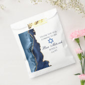 Elegantes Navy Blue Gold Agate Bar Mitzvah Party Geschenktütchen (Versiegelt)