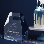Elegantes Navy Blue Gold Agate Bat Mitzvah Party Geschenkschachtel