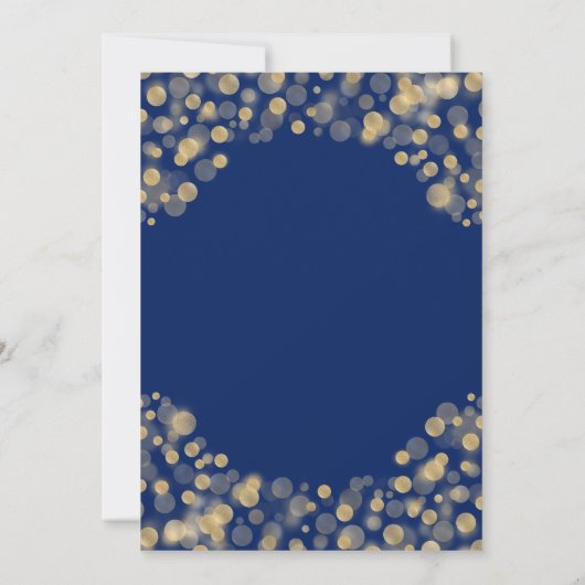 Elegantes Navy Blue & Gold Menü - 12x18 Einladung (Rückseite)
