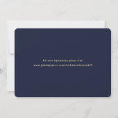 Elegantes Navy Blue Gold Wedding Foto Save the Dat Date (Rückseite)
