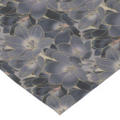 Elegantes Navy Blue & Gray Floral Muster Mittelgroßer Tischläufer (Ecke)