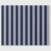 Elegantes Navy Blue Light Blue Striping Muster Geschenkpapier (Flach)