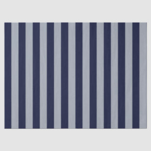 Elegantes Navy Blue Light Blue Striping Muster Seidenpapier
