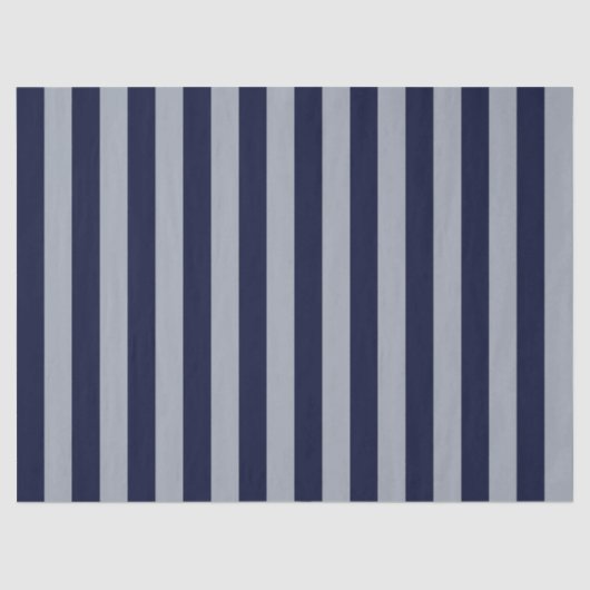 Elegantes Navy Blue Light Blue Striping Muster Seidenpapier (Vorderseite)