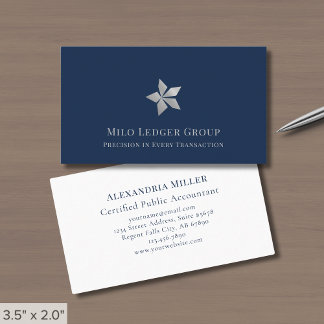 Elegantes Navy Blue Luxury Logo Visitenkarte