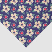 Elegantes Navy Blue mit Cream-Blume Seidenpapier (Detail)