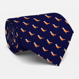 Elegantes Navy Blue Orange Eagle Seamless Muster Krawatte