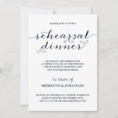 Elegantes Navy Blue Probe Dinner Einladung (Vorderseite)