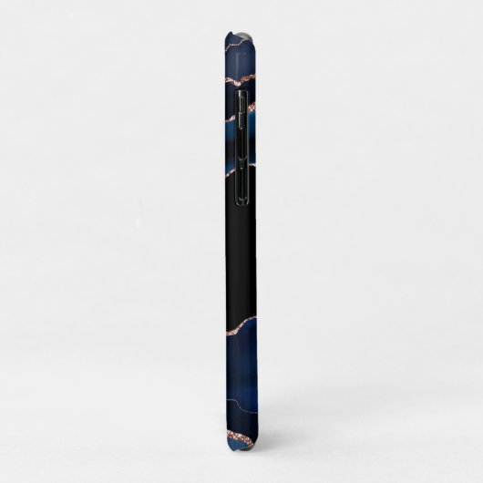 Elegantes Navy Blue Rose Gold Agate Black Business Case-Mate iPhone Hülle (Hinten/Links)