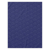 Elegantes Navy Blue Silver Floral Muster Tischdecke (Vorderseite)