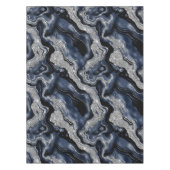 Elegantes Navy Blue & Silver Glitzer Agate Pattern Tischdecke (Vorderseite)