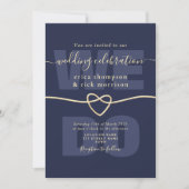 Elegantes Navy Blue und Gold, das wir Hochzeiten m Einladung (Vorderseite)