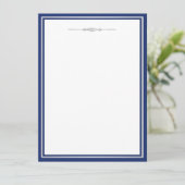 Elegantes Navy Blue und Silver Invitation Template Einladung (Stehend Vorderseite)