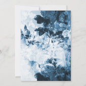 Elegantes Navy Blue White Floral Script Heart Foto Save The Date (Rückseite)