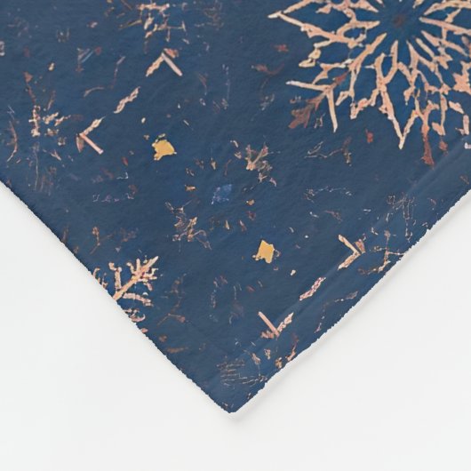 Elegantes Navy Blue Winter Snowflake Muster Fleecedecke (Ecke)