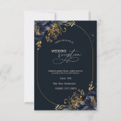 Elegantes Navy Blumen Probe Dinner Einladung (Vorderseite)