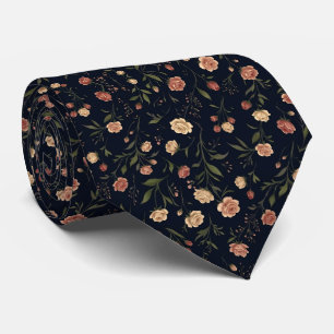 Elegantes Navy-Blumen-Tie-Muster Krawatte