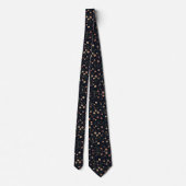 Elegantes Navy-Blumen-Tie-Muster Krawatte (Rückseite)