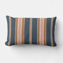 Elegantes Navy Braun Rosa Ticking Streifenmuster Lendenkissen