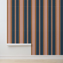 Elegantes Navy-Braun-Rosa-Ticking-Streifenmuster