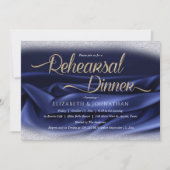 Elegantes Navy Chic Minimal Wedding Probe Dinner Einladung (Vorderseite)