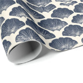 Elegantes Navy-Fanraster Geschenkpapier (Rolleneckpunkt)