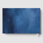 Elegantes Navy-Gold-Pünktchen Gästebuch (Rückseite)